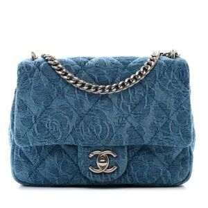 Denim Quilted Camellia CHANEL